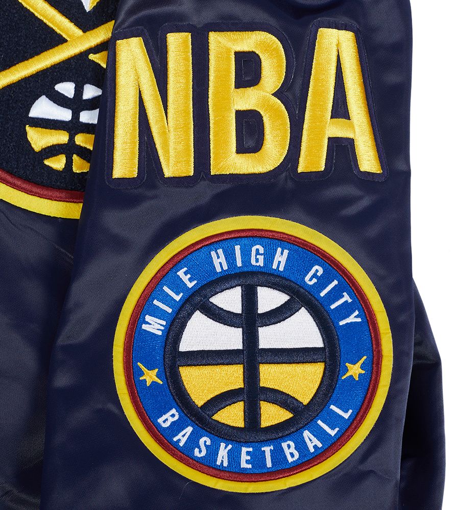 Pro Standard Men's Denver Nuggets Navy Mash Up Rib Satin Jacket product image