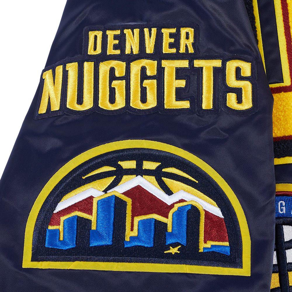 Pro Standard Men's Denver Nuggets Navy Mash Up Rib Satin Jacket product image