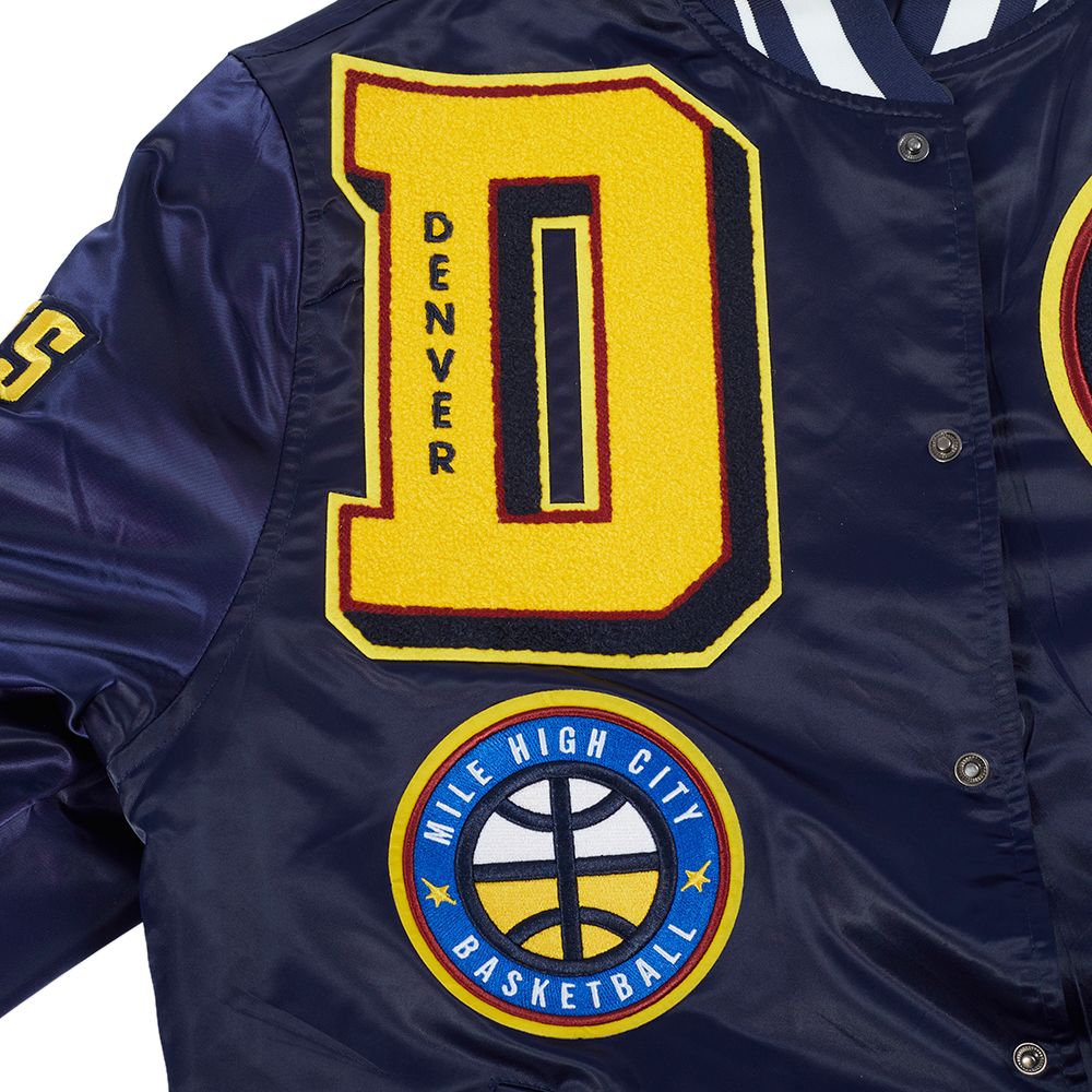 Pro Standard Men's Denver Nuggets Navy Mash Up Rib Satin Jacket product image