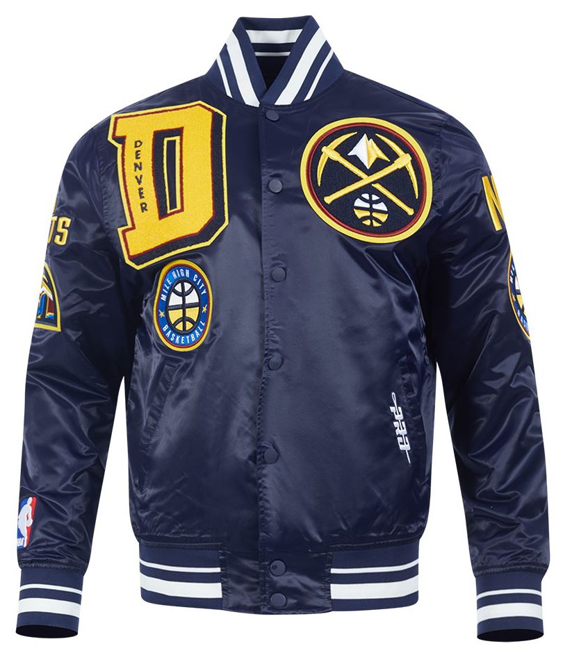 Pro Standard Men's Denver Nuggets Navy Mash Up Rib Satin Jacket product image