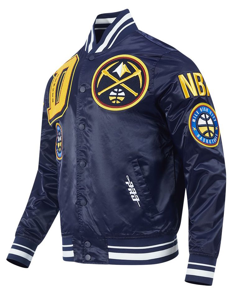 Pro Standard Men's Denver Nuggets Navy Mash Up Rib Satin Jacket product image