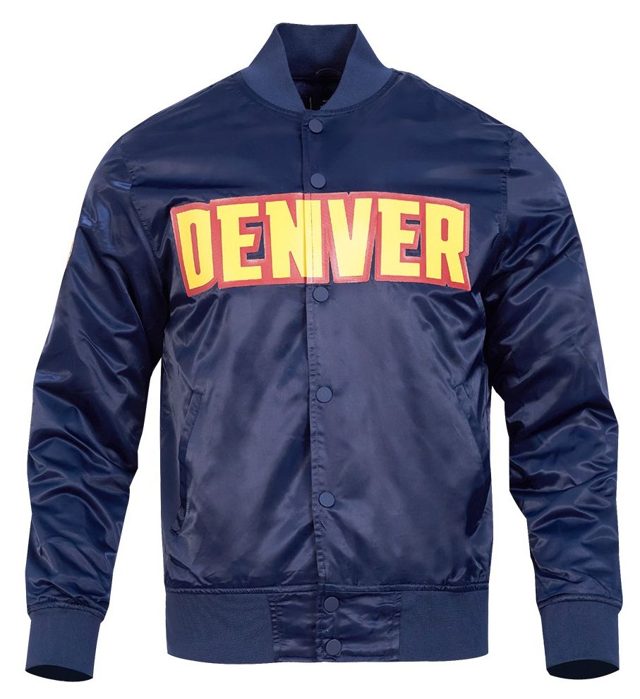 Pro Standard Men's Denver Nuggets Navy Big Logo Satin Jacket product image