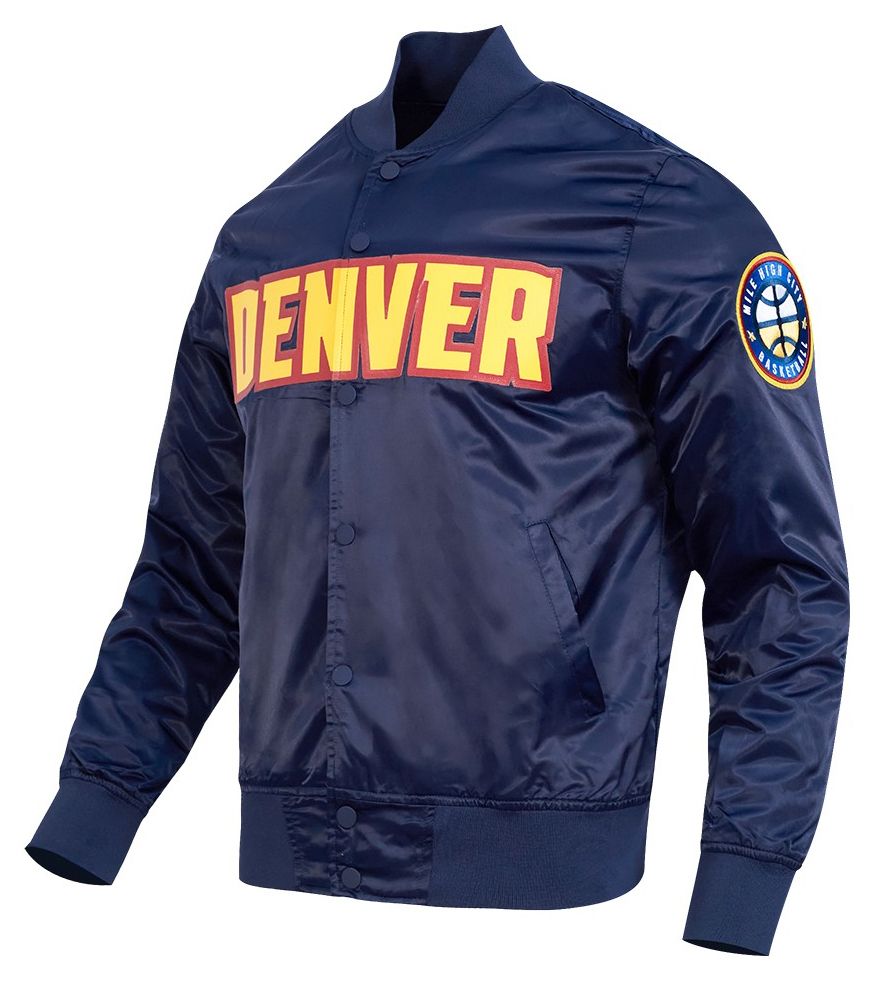 Pro Standard Men's Denver Nuggets Navy Big Logo Satin Jacket product image