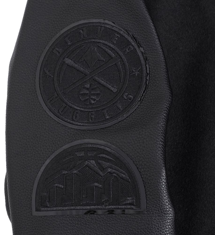 Pro Standard Men's Denver Nuggets Triple Black Wool Varsity Jacket product image