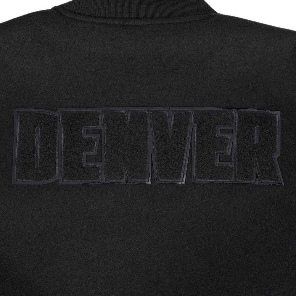 Pro Standard Men's Denver Nuggets Triple Black Wool Varsity Jacket product image