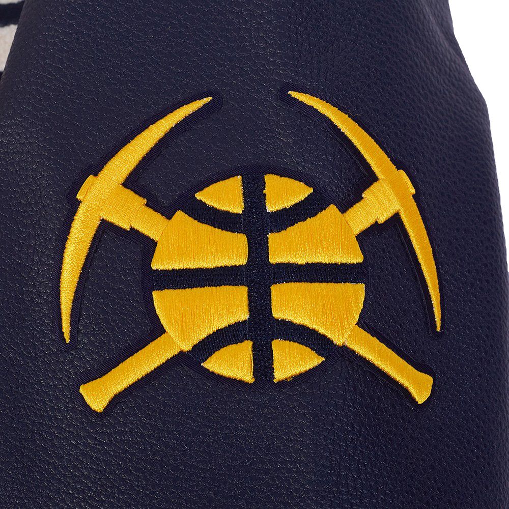 Pro Standard Men's Denver Nuggets Off White Retro Classic Rib Wool Varsity Jacket product image