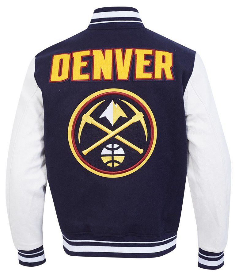 Pro Standard Men's Denver Nuggets Navy Retro Classic Rib Wool Varsity Jacket product image
