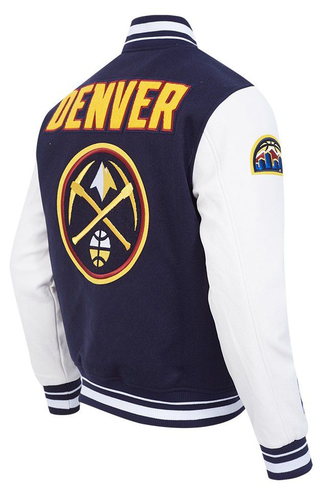 Pro Standard Men's Denver Nuggets Navy Retro Classic Rib Wool Varsity Jacket product image