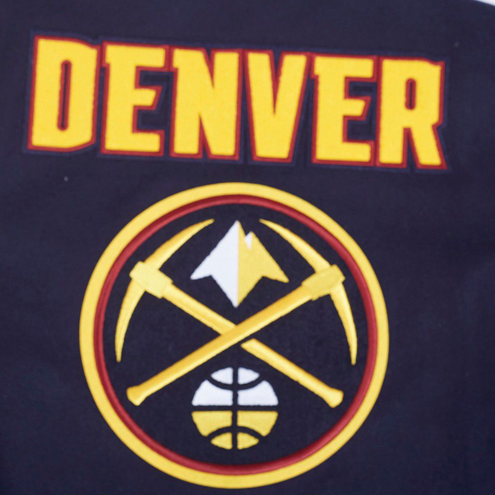 Pro Standard Men's Denver Nuggets Navy Retro Classic Rib Wool Varsity Jacket product image