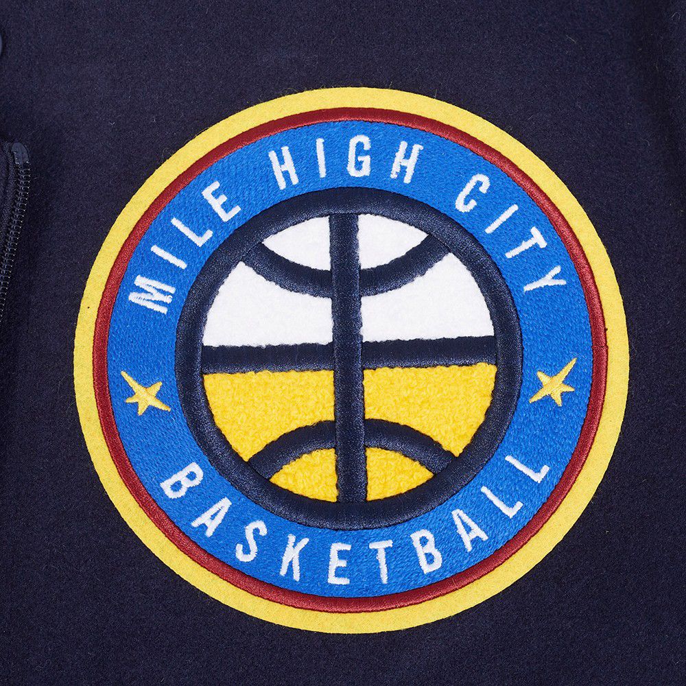 Pro Standard Men's Denver Nuggets Navy Retro Classic Rib Wool Varsity Jacket product image