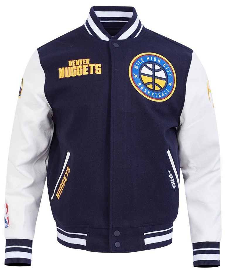 Pro Standard Men's Denver Nuggets Navy Retro Classic Rib Wool Varsity Jacket product image