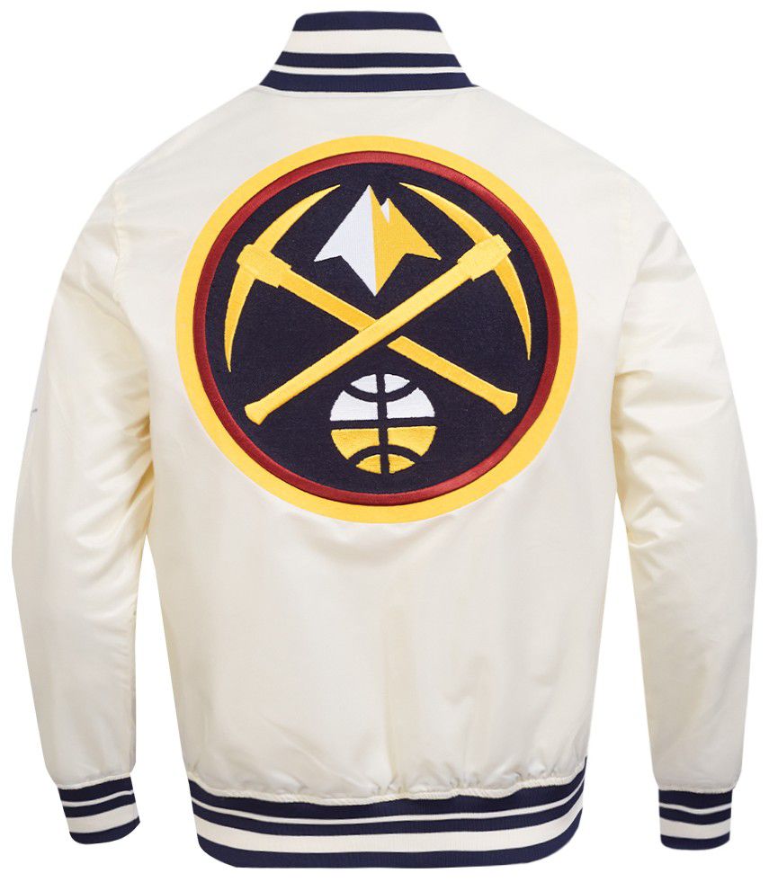 Pro Standard Men's Denver Nuggets Off White  Retro Classic Rib Satin Jacket product image