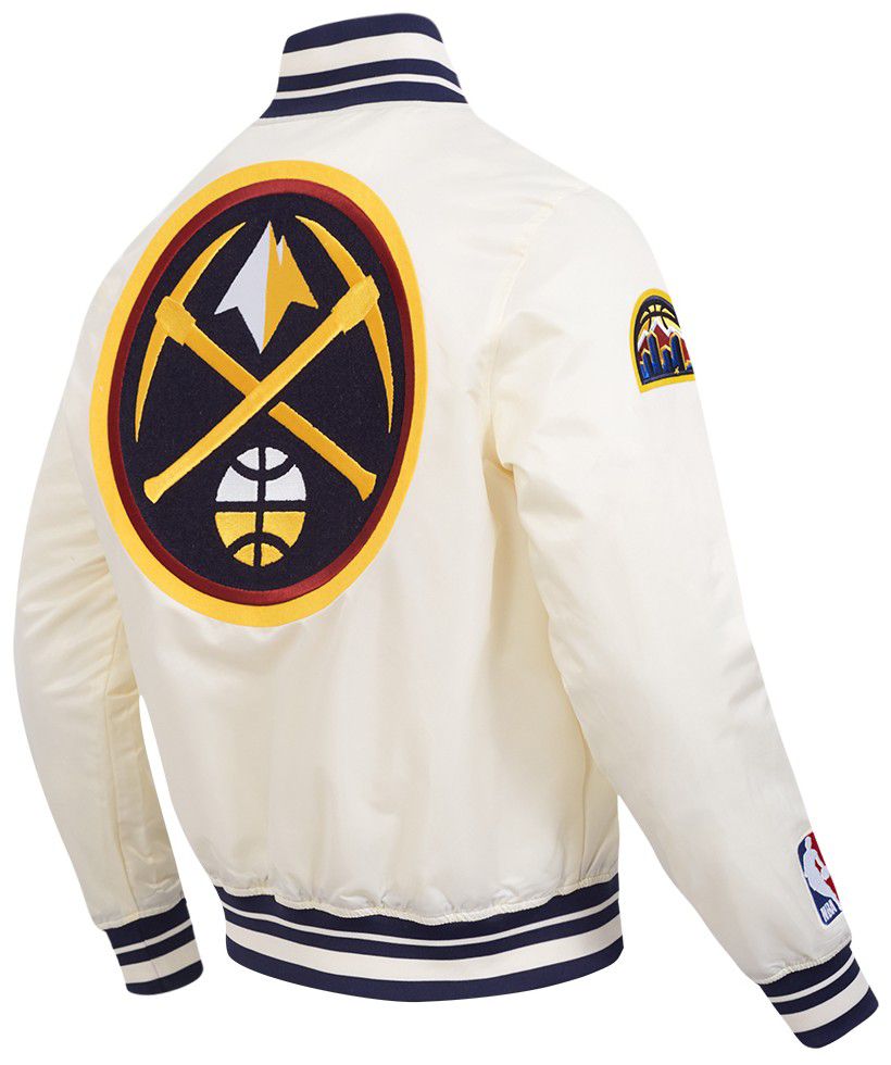 Pro Standard Men's Denver Nuggets Off White  Retro Classic Rib Satin Jacket product image