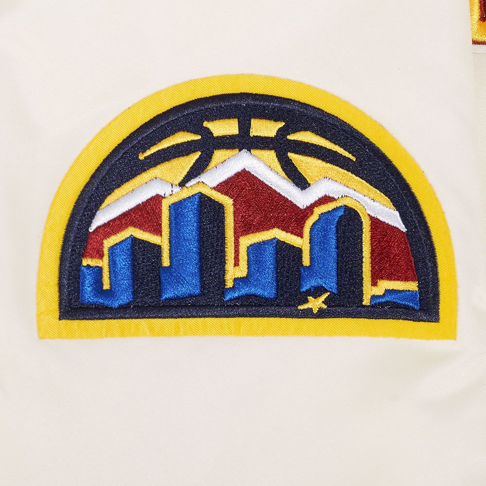 Pro Standard Men's Denver Nuggets Off White  Retro Classic Rib Satin Jacket product image