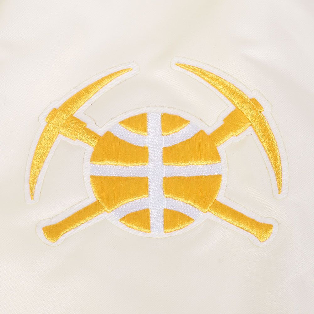 Pro Standard Men's Denver Nuggets Off White  Retro Classic Rib Satin Jacket product image
