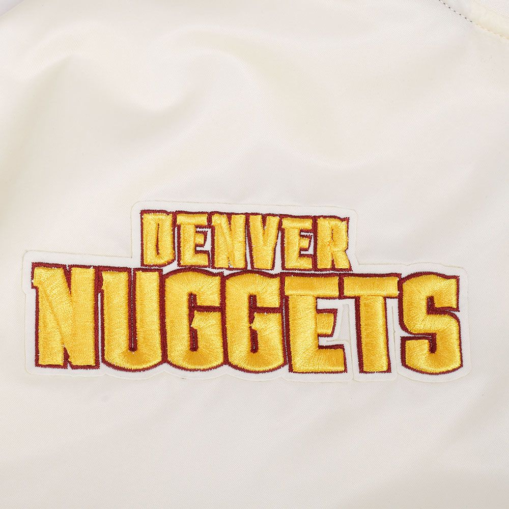 Pro Standard Men's Denver Nuggets Off White  Retro Classic Rib Satin Jacket product image