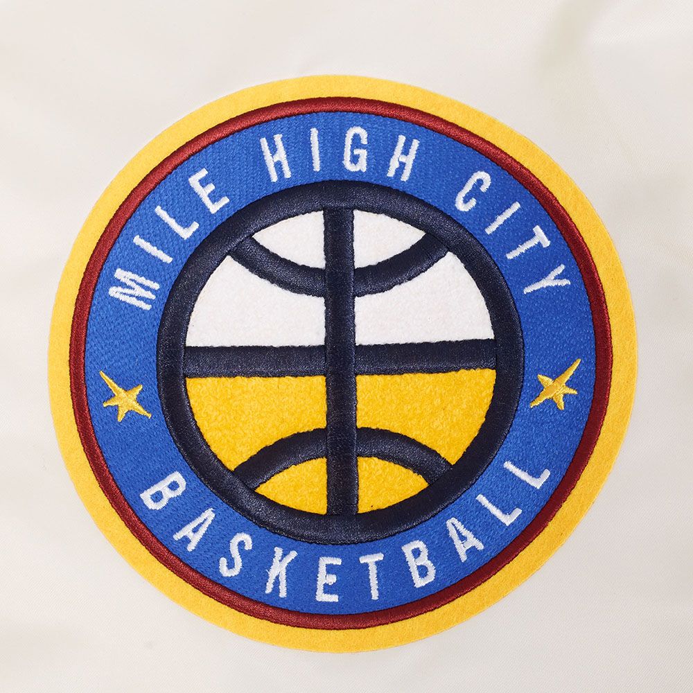 Pro Standard Men's Denver Nuggets Off White  Retro Classic Rib Satin Jacket product image