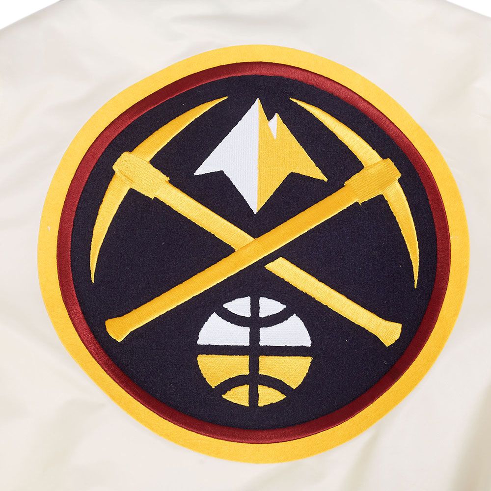 Pro Standard Men's Denver Nuggets Off White  Retro Classic Rib Satin Jacket product image