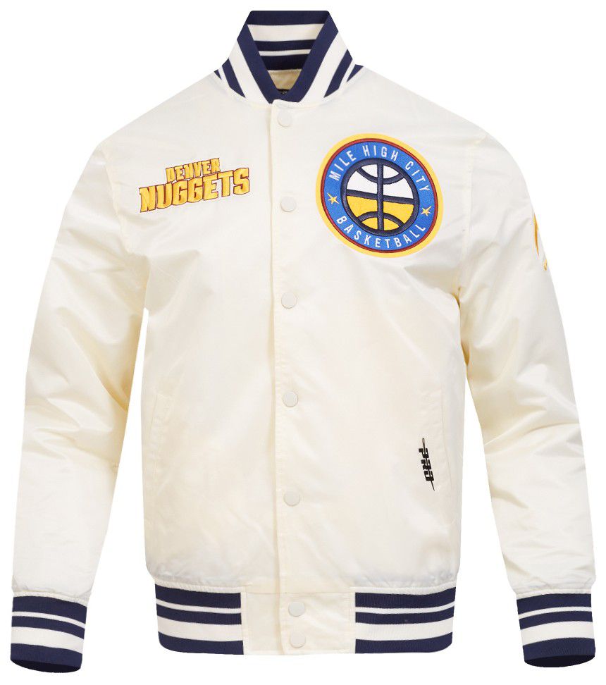 Pro Standard Men's Denver Nuggets Off White  Retro Classic Rib Satin Jacket product image
