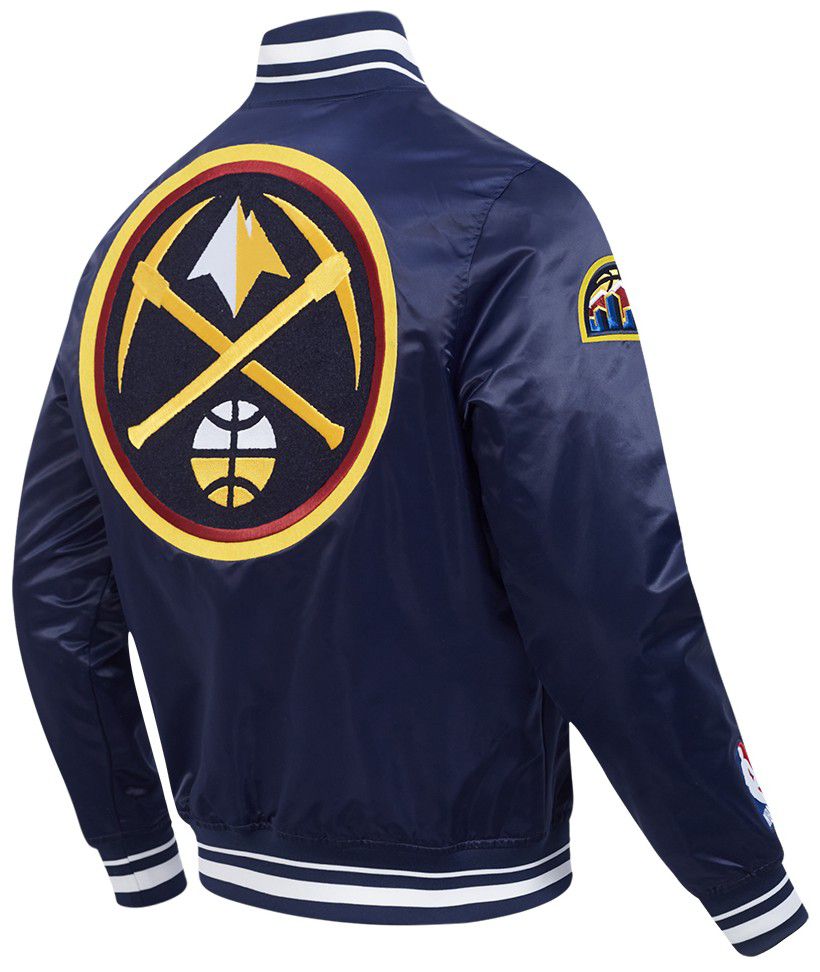Pro Standard Men's Denver Nuggets Navy  Retro Classic Rib Satin Jacket product image