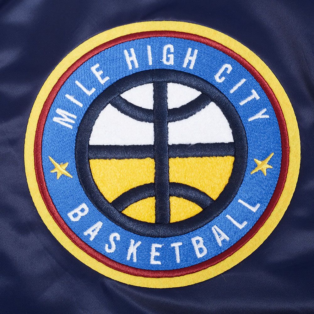 Pro Standard Men's Denver Nuggets Navy  Retro Classic Rib Satin Jacket product image