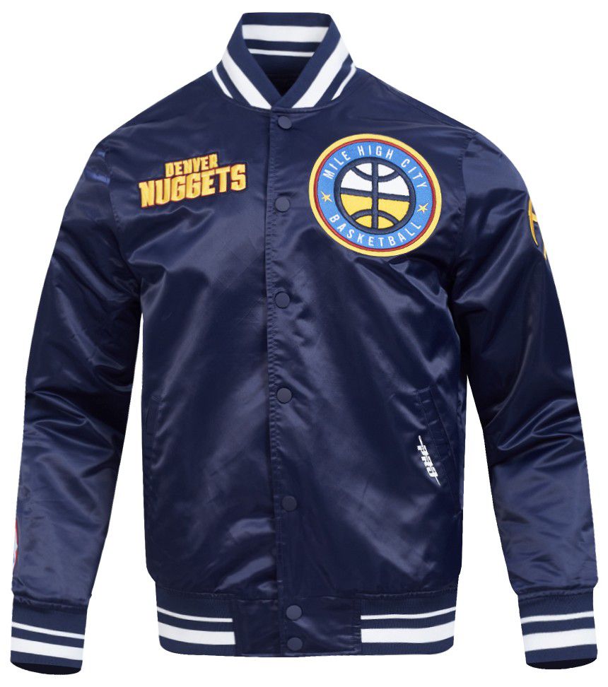Pro Standard Men's Denver Nuggets Navy  Retro Classic Rib Satin Jacket product image