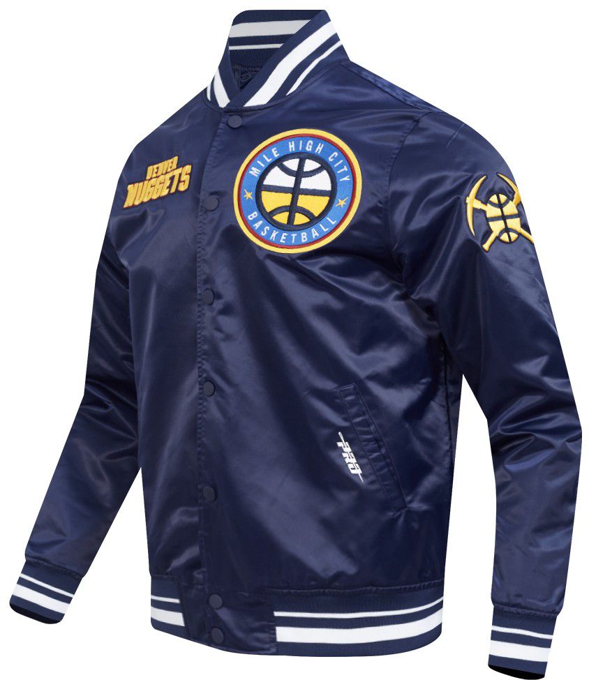 Pro Standard Men's Denver Nuggets Navy  Retro Classic Rib Satin Jacket product image