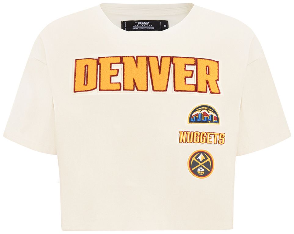 Pro Standard Women's Denver Nuggets Off-White Classic Boxy Cropped T-Shirt product image