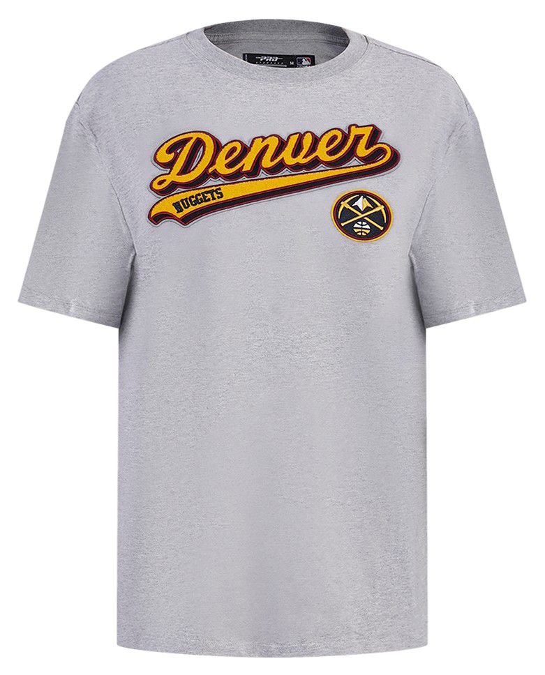 Pro Standard Women's Denver Nuggets Grey Script Tail Boyfriend T-Shirt product image
