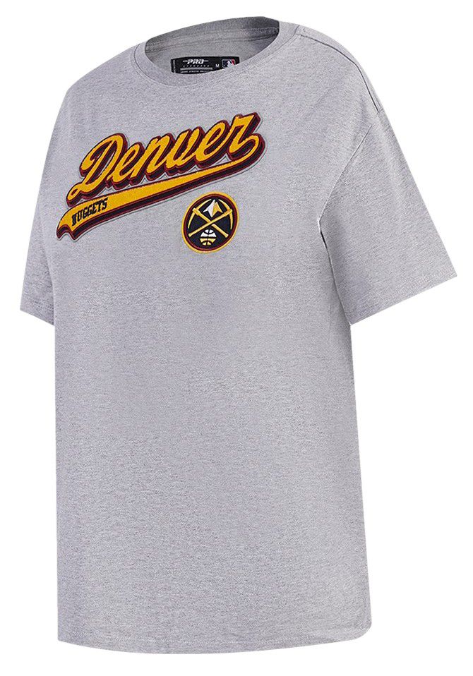 Pro Standard Women's Denver Nuggets Grey Script Tail Boyfriend T-Shirt product image