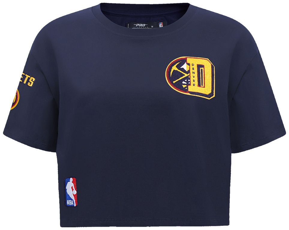 Pro Standard Women's Denver Nuggets Navy Mash Up Boxy Cropped T-Shirt product image