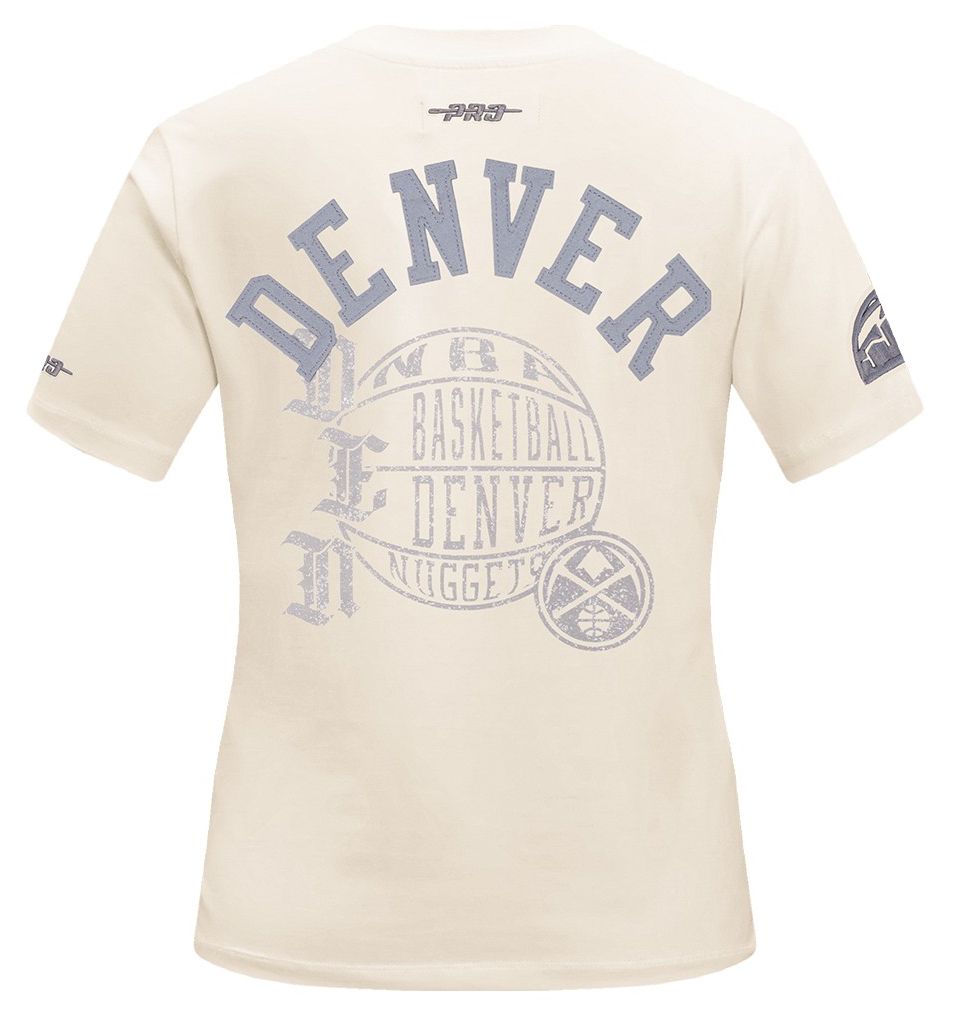 Pro Standard Women's Denver Nuggets Off White Street Team Slim Fit T-Shirt product image