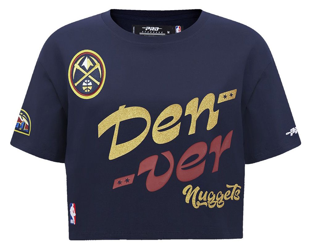 Pro Standard Women's Denver Nuggets Navy Wordplay Boxy T-Shirt product image