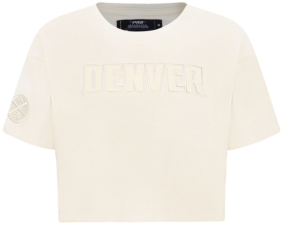 Pro Standard Women's Denver Nuggets Off-White Neutral Boxy Cropped T-Shirt product image
