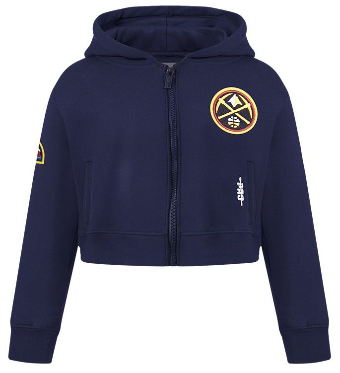 Pro Standard Girls' Denver Nuggets Navy Fleece Full Zip Hoodie product image