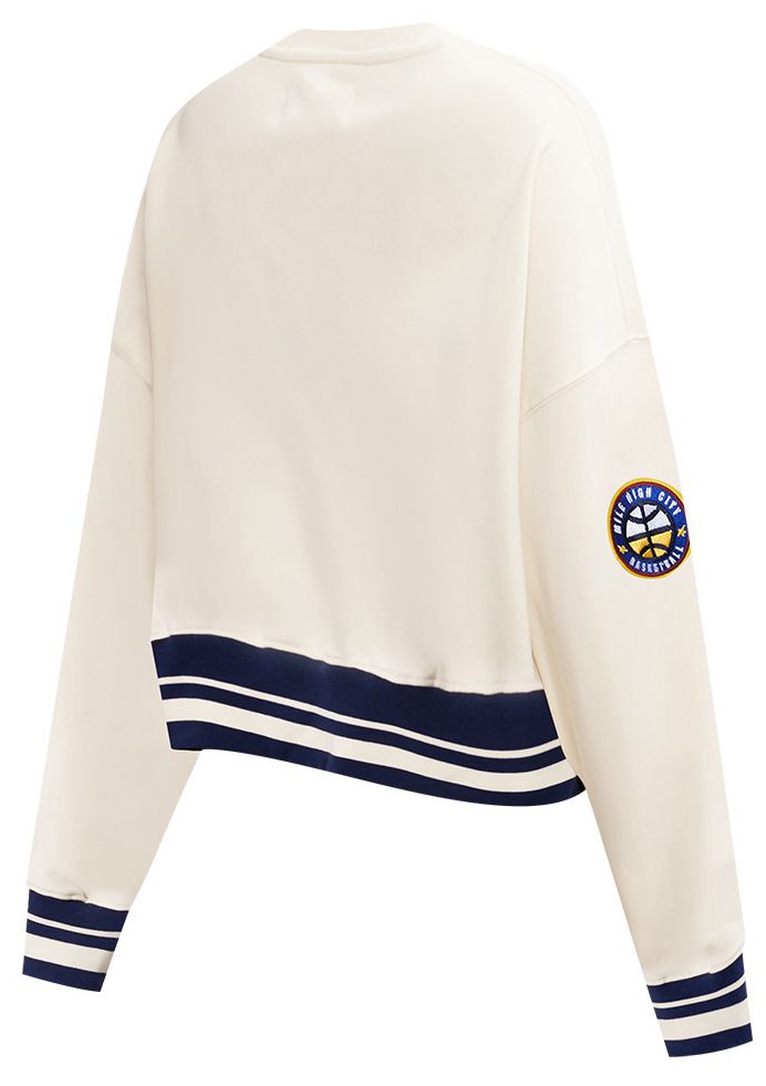 Pro Standard Women's Denver Nuggets Off White Retro Classic Fleece Crewneck Sweatshirt product image