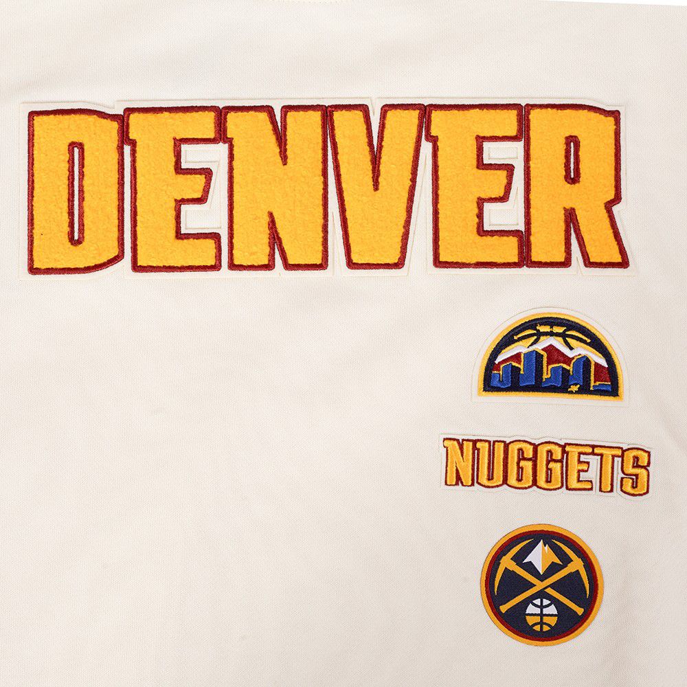 Pro Standard Women's Denver Nuggets Off White Retro Classic Fleece Crewneck Sweatshirt product image