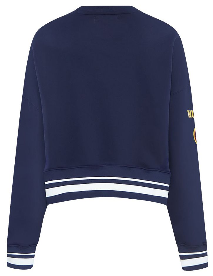 Pro Standard Women's Denver Nuggets Navy Mash Up Rib Fleece Crewneck Sweatshirt product image