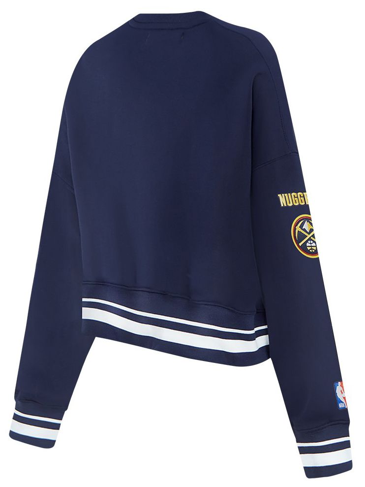 Pro Standard Women's Denver Nuggets Navy Mash Up Rib Fleece Crewneck Sweatshirt product image