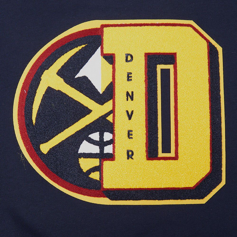 Pro Standard Women's Denver Nuggets Navy Mash Up Rib Fleece Crewneck Sweatshirt product image