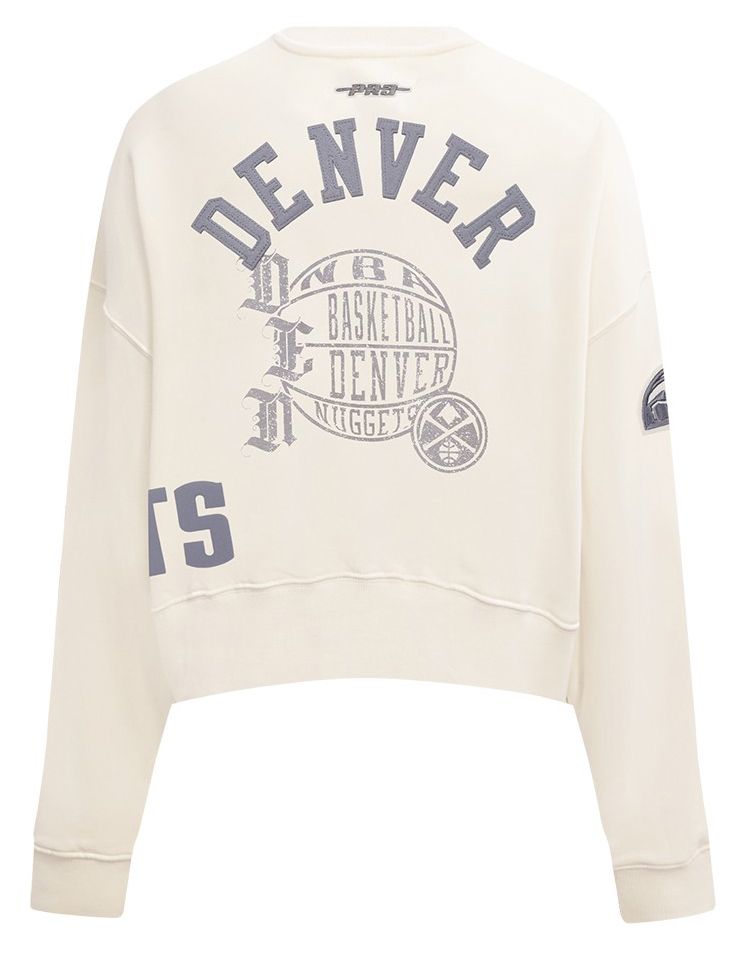 Pro Standard Women's Denver Nuggets Off White Street Team Crewneck Sweatshirt product image