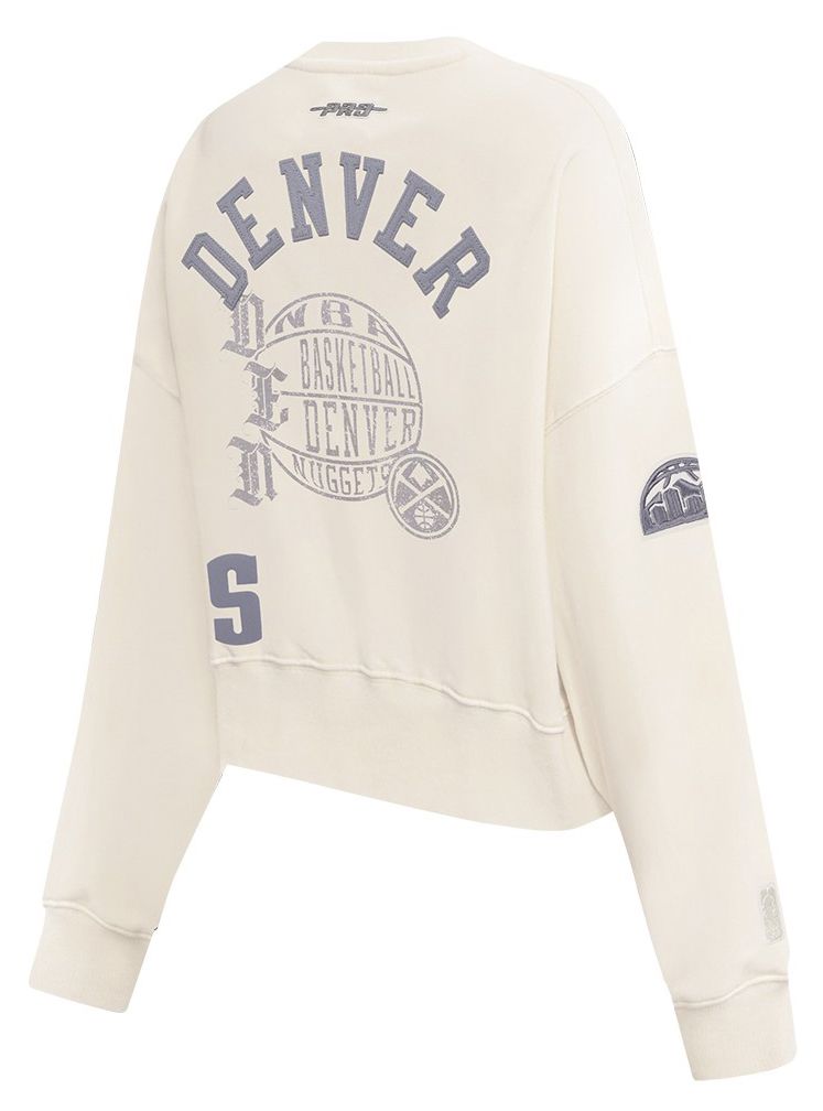 Pro Standard Women's Denver Nuggets Off White Street Team Crewneck Sweatshirt product image