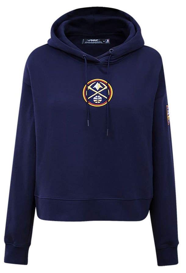 Pro Standard Women's Denver Nuggets Navy Classic Cropped Fleece Pullover Hoodie product image