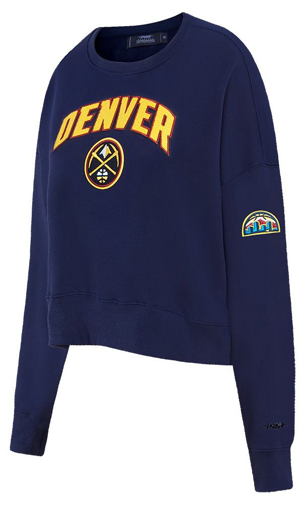 Pro Standard Women's Denver Nuggets Navy Classic Fleece Crewneck Sweatshirt product image