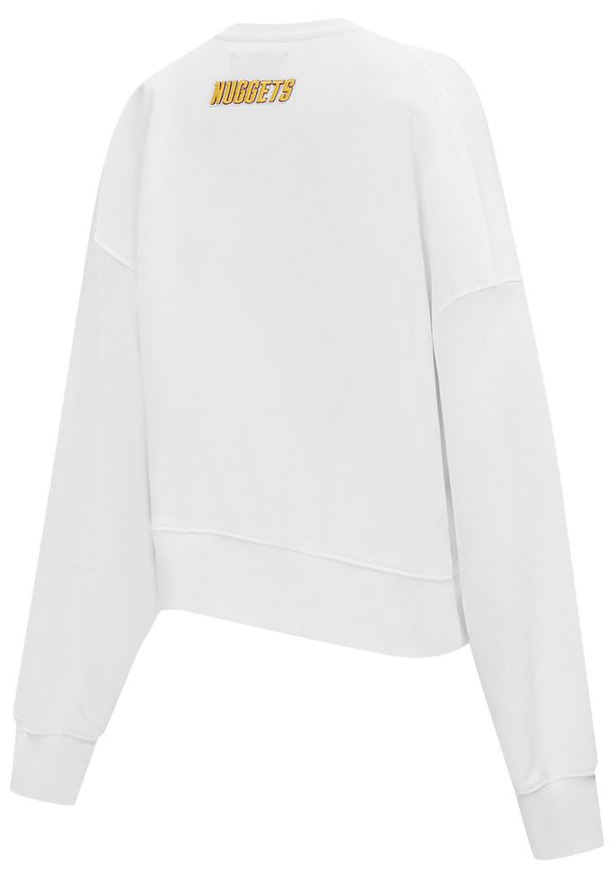 Pro Standard Women's Denver Nuggets White Classic Fleece Crewneck Sweatshirt product image