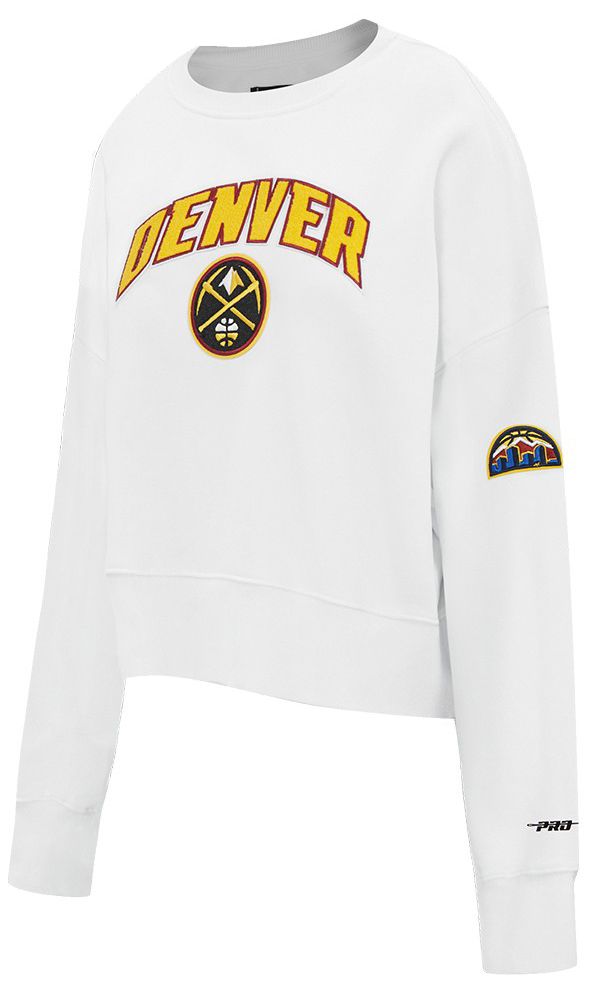 Pro Standard Women's Denver Nuggets White Classic Fleece Crewneck Sweatshirt product image