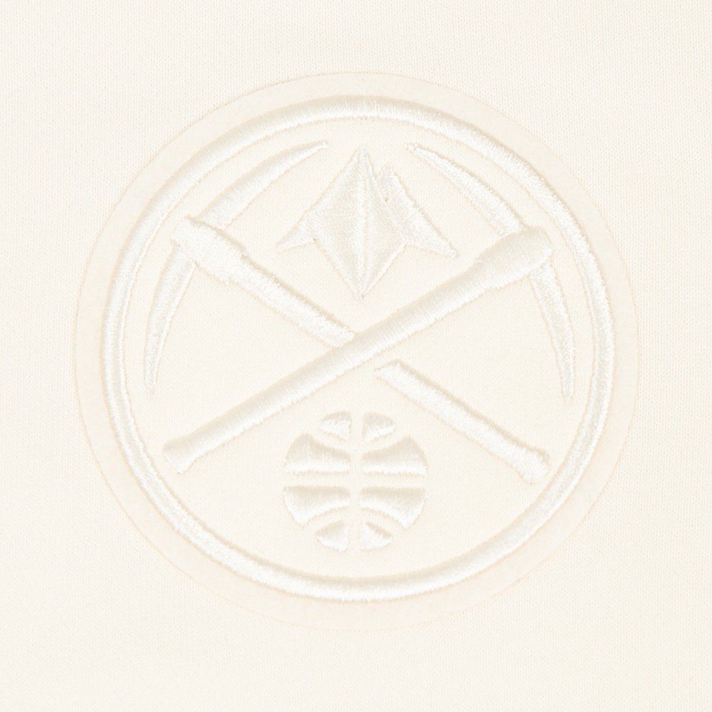 Pro Standard Women's Denver Nuggets Off White Neutral Fleece Crewneck Sweatshirt product image