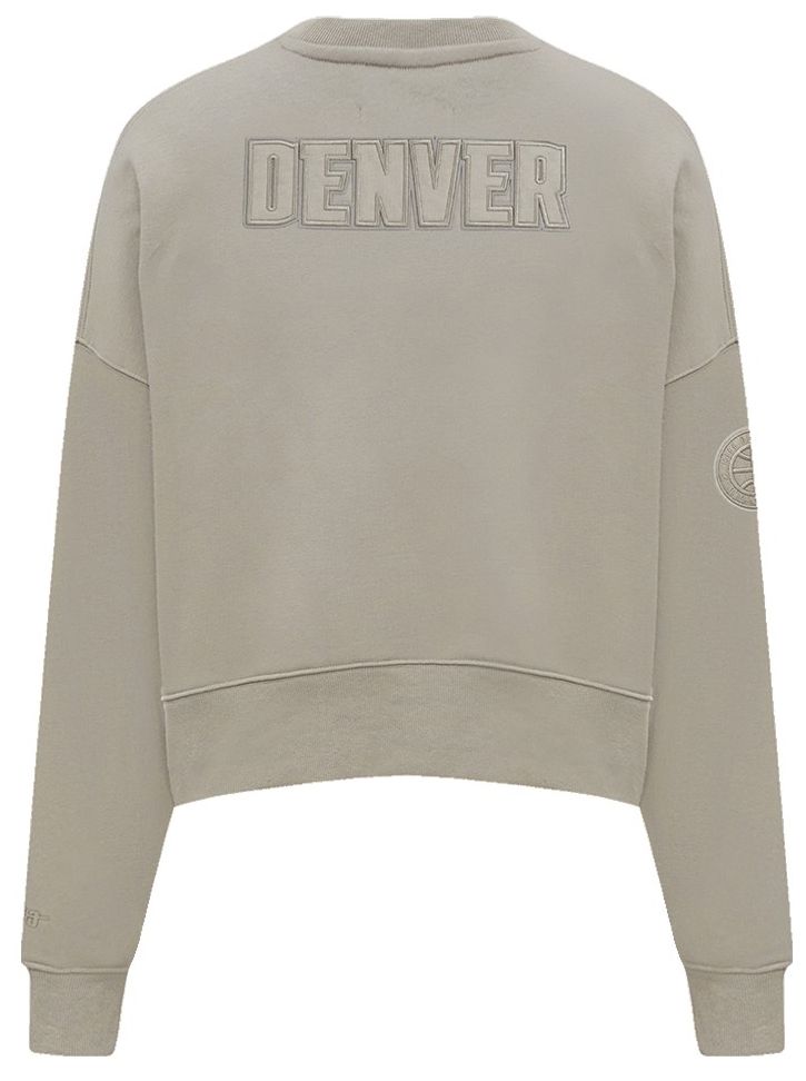 Pro Standard Women's Denver Nuggets Taupe Neutral Fleece Crewneck Sweatshirt product image