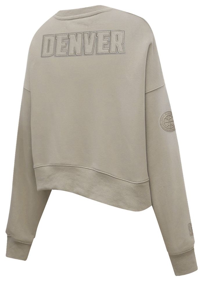 Pro Standard Women's Denver Nuggets Taupe Neutral Fleece Crewneck Sweatshirt product image