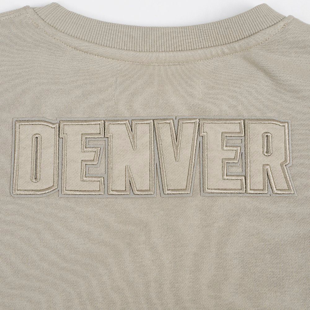 Pro Standard Women's Denver Nuggets Taupe Neutral Fleece Crewneck Sweatshirt product image